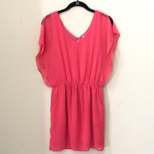 Lush Coral Dress with POCKETS!